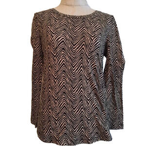 XS (0/2) Vera Bradley Women's Zebra Print Cozy Knit Pajama Top New Extra Small